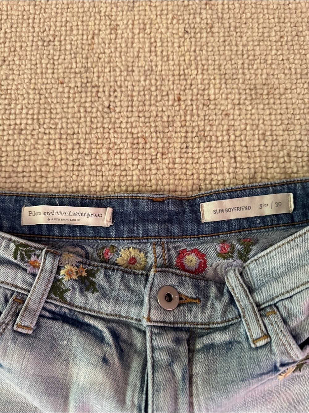 Pilcro and the Letterpress Light Blue Embroidered Denim Shorts - Picture 2 of 4